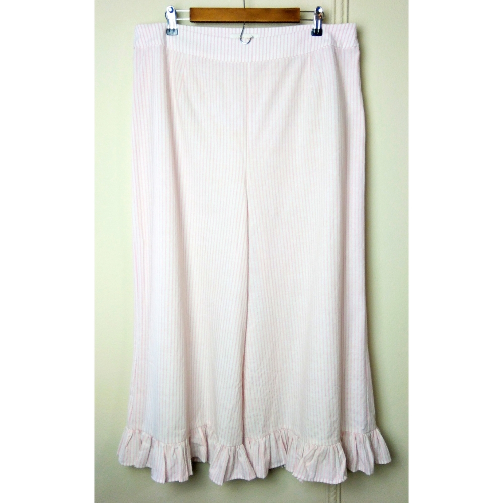 Lost Ink ASOS Wide Leg Ruffle Frill Hem Striped - Picture 4 of 10